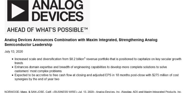 ADI收購美信獲中國(guó)反壟斷許可