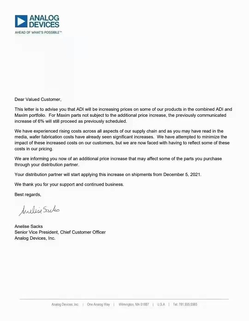 ADI動態,數模轉換器,MEMS,芯片供應商,匯超電子